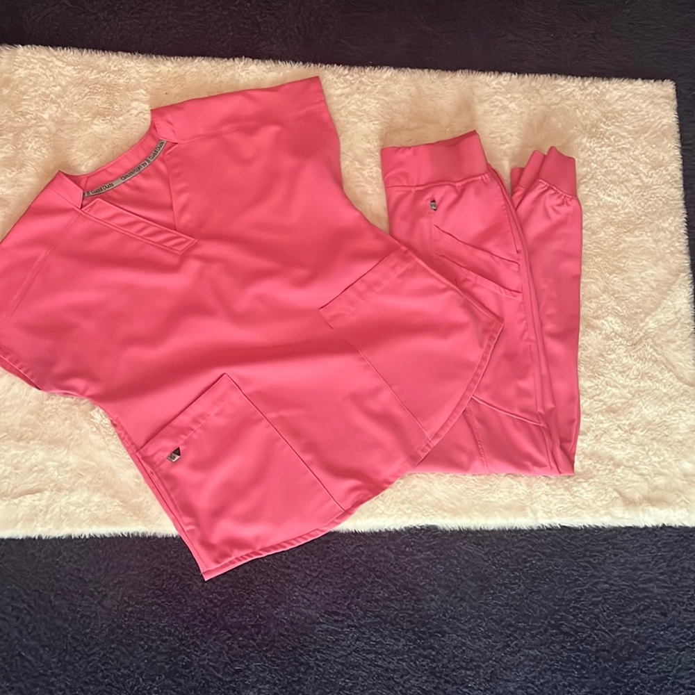 Pink Cuddl Duds Scrub Top
